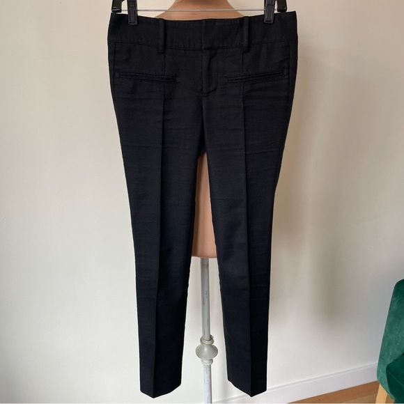 Helmut Lang Women’s Wool Cotton Black Low Rise Trouser Pants D06HW217 EUC Size 0 - Picture 1 of 8
